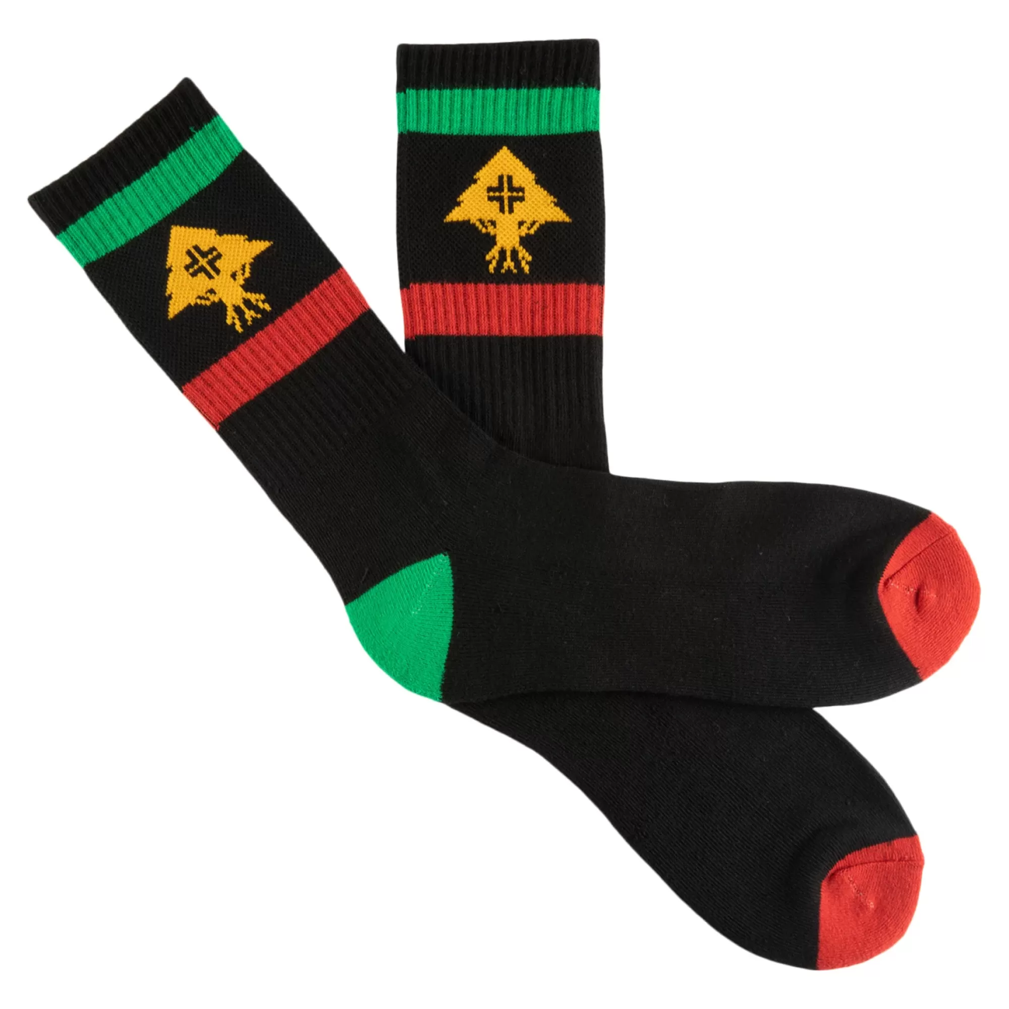 Socks-LRG All Trees Stripe Crew Socks Black