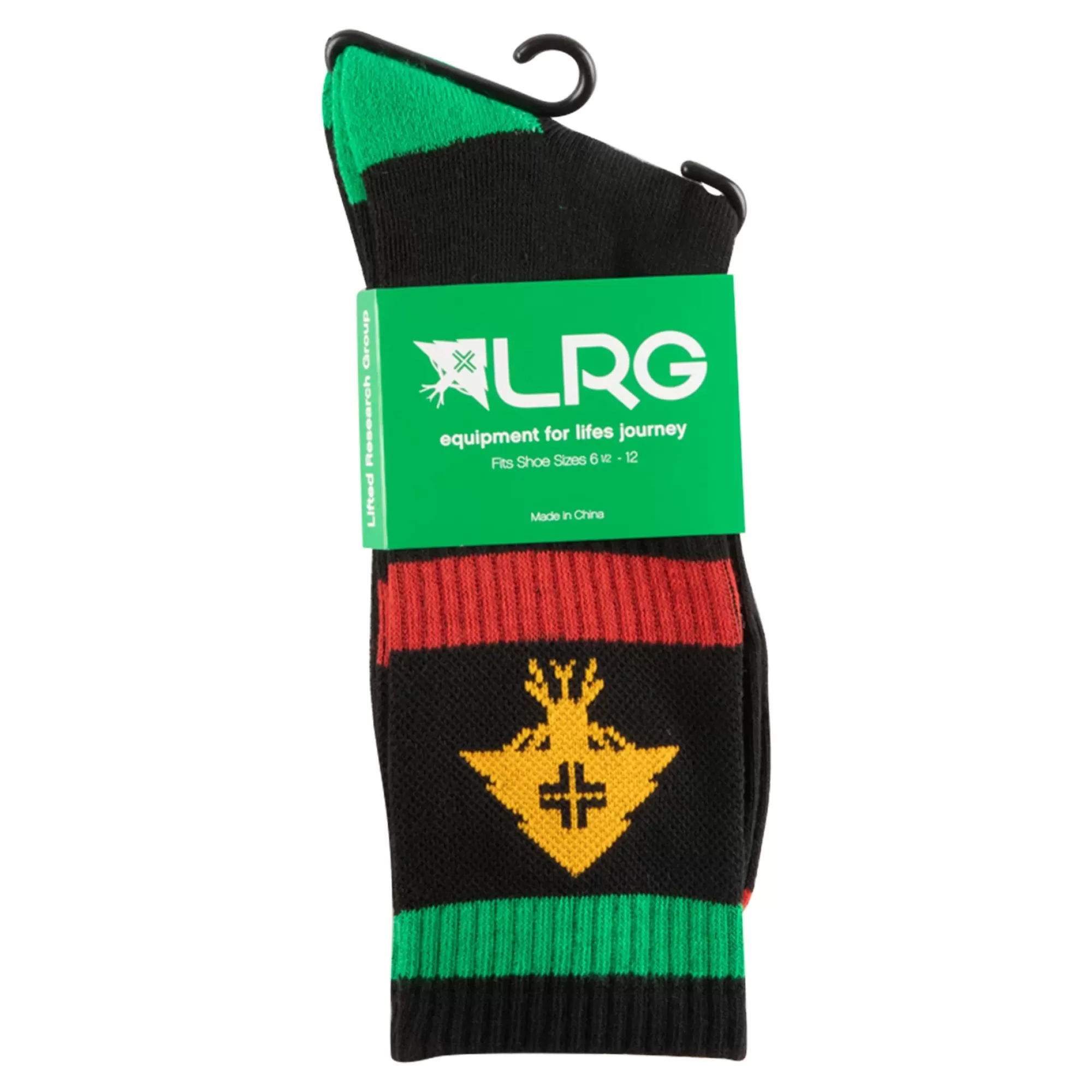 Socks-LRG All Trees Stripe Crew Socks Black