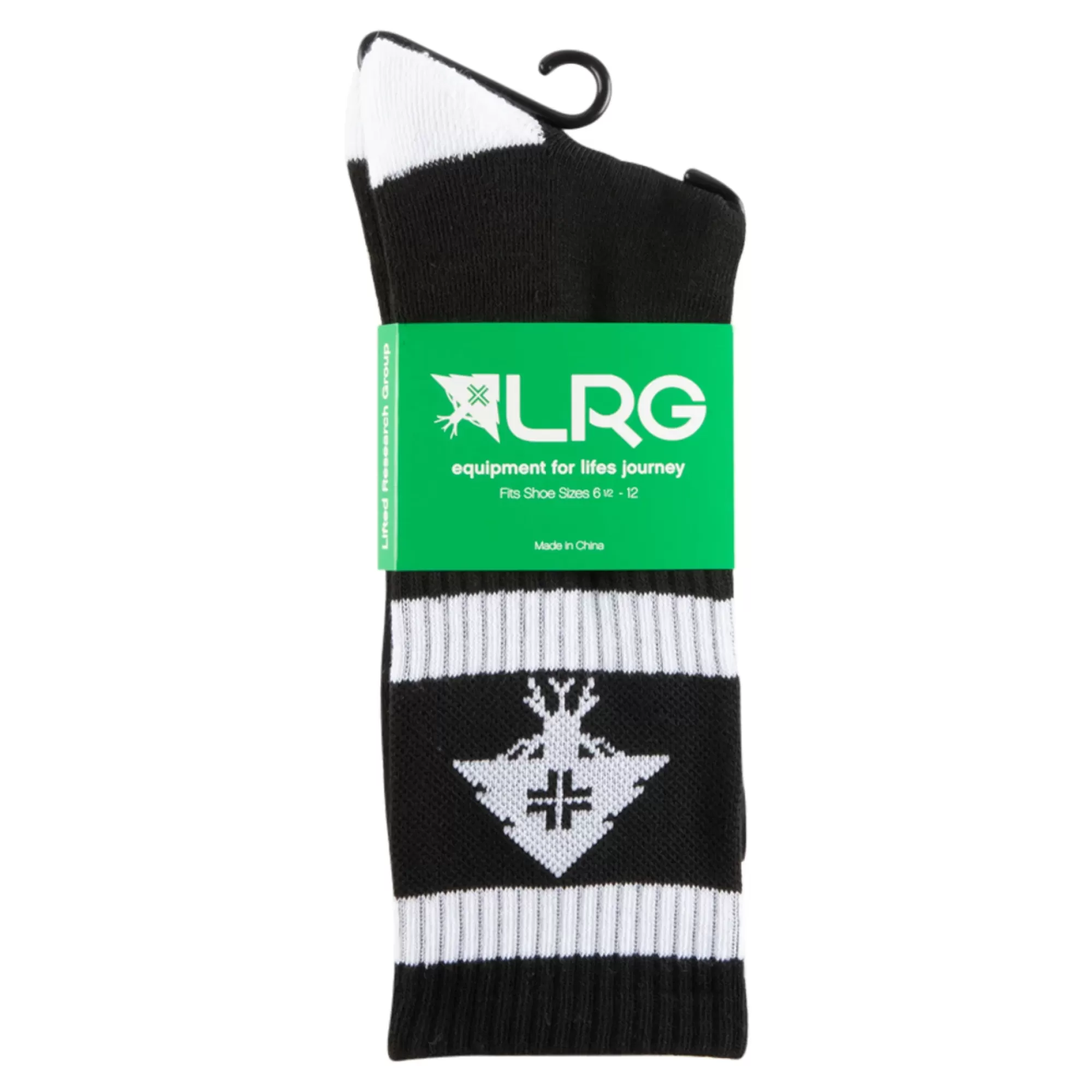 Socks-LRG All Trees Stripe Crew Socks Black