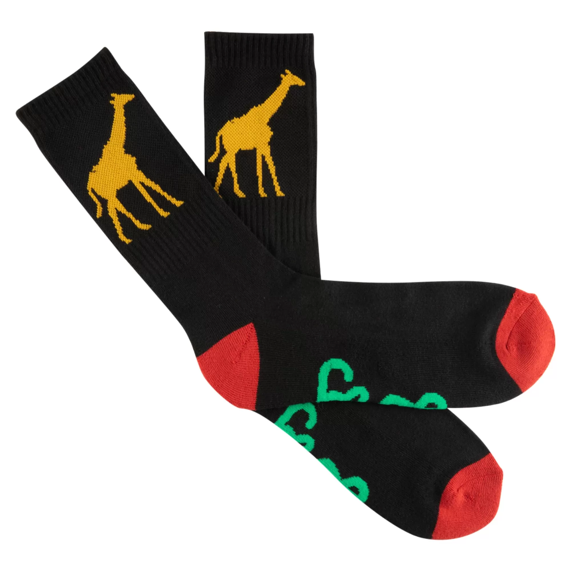 Socks-LRG Giraffe Crew Socks Black/Gold