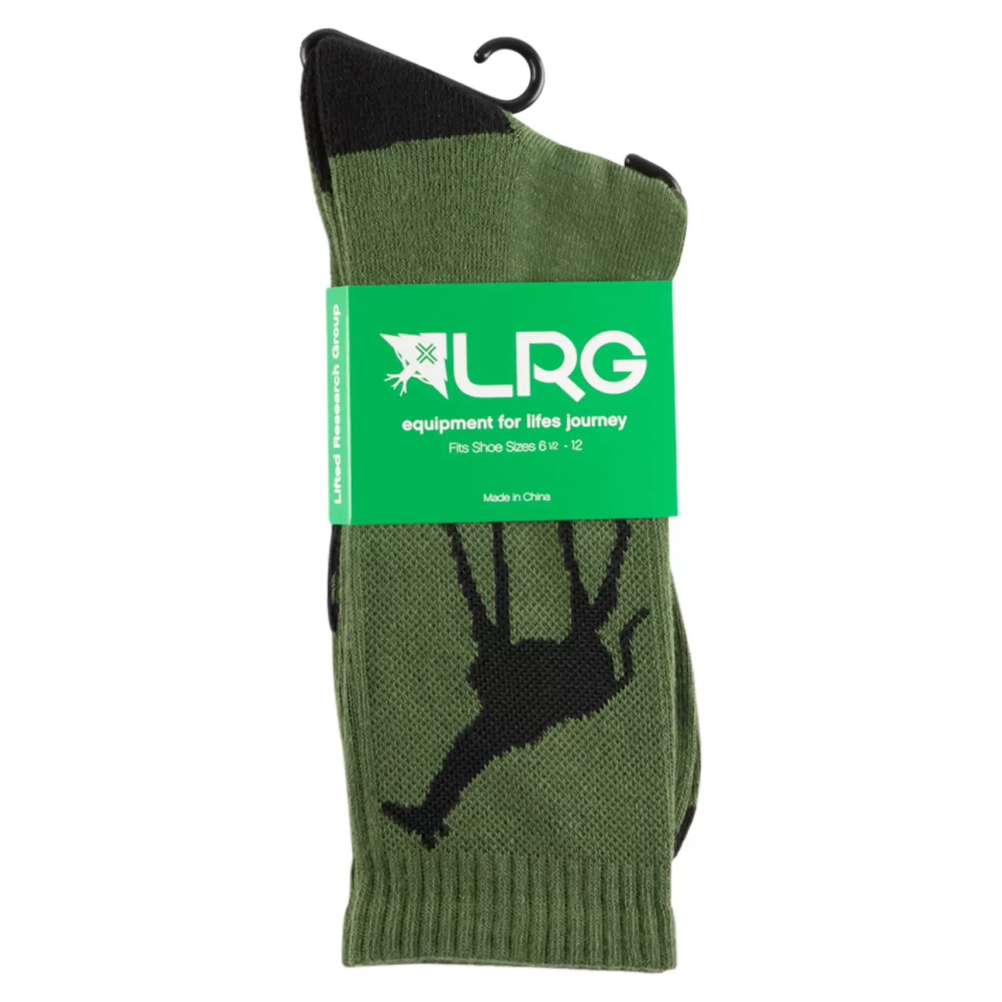 Socks-LRG Giraffe Crew Socks Olive