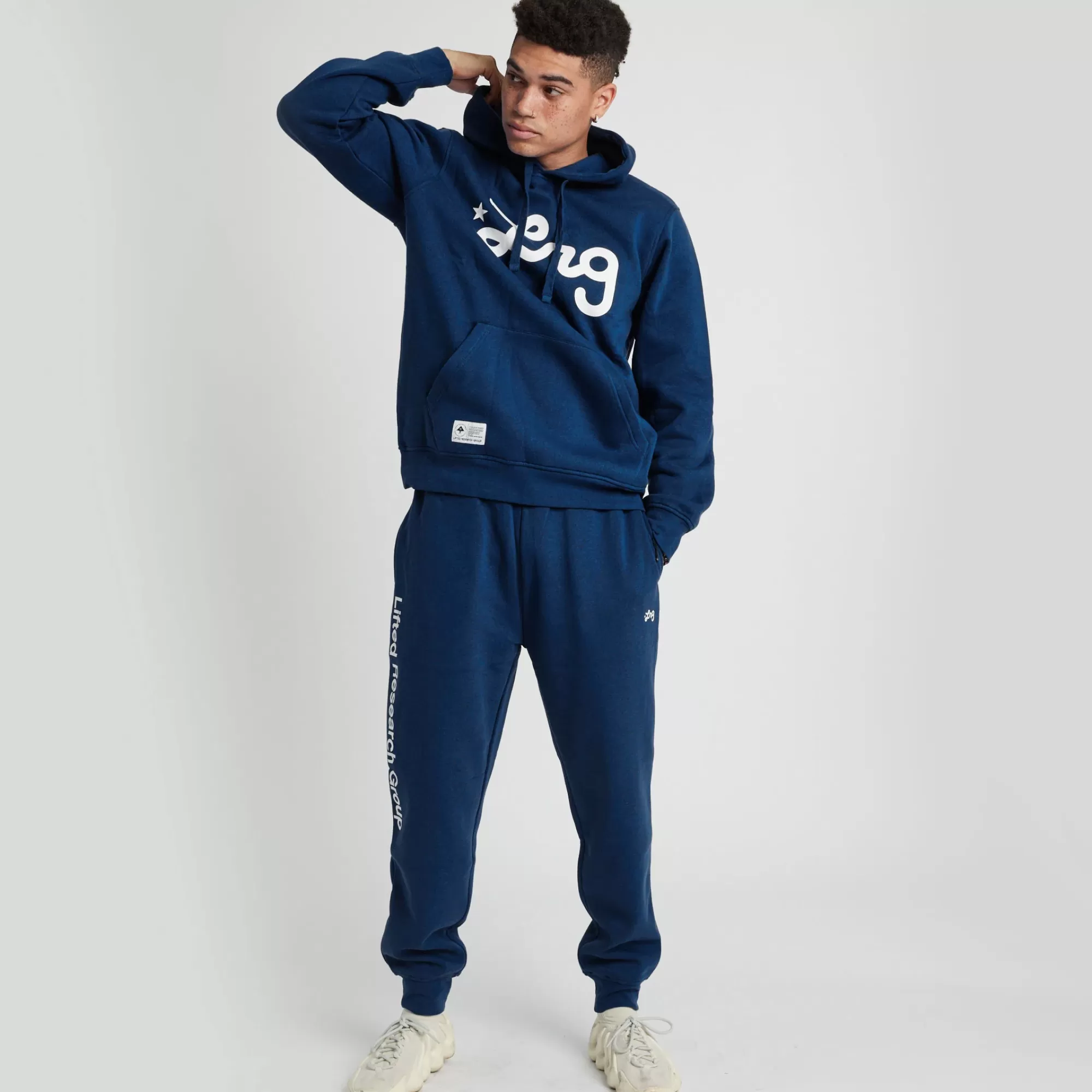 Pants-LRG Lifted Script Jogger Sweatpants Navy