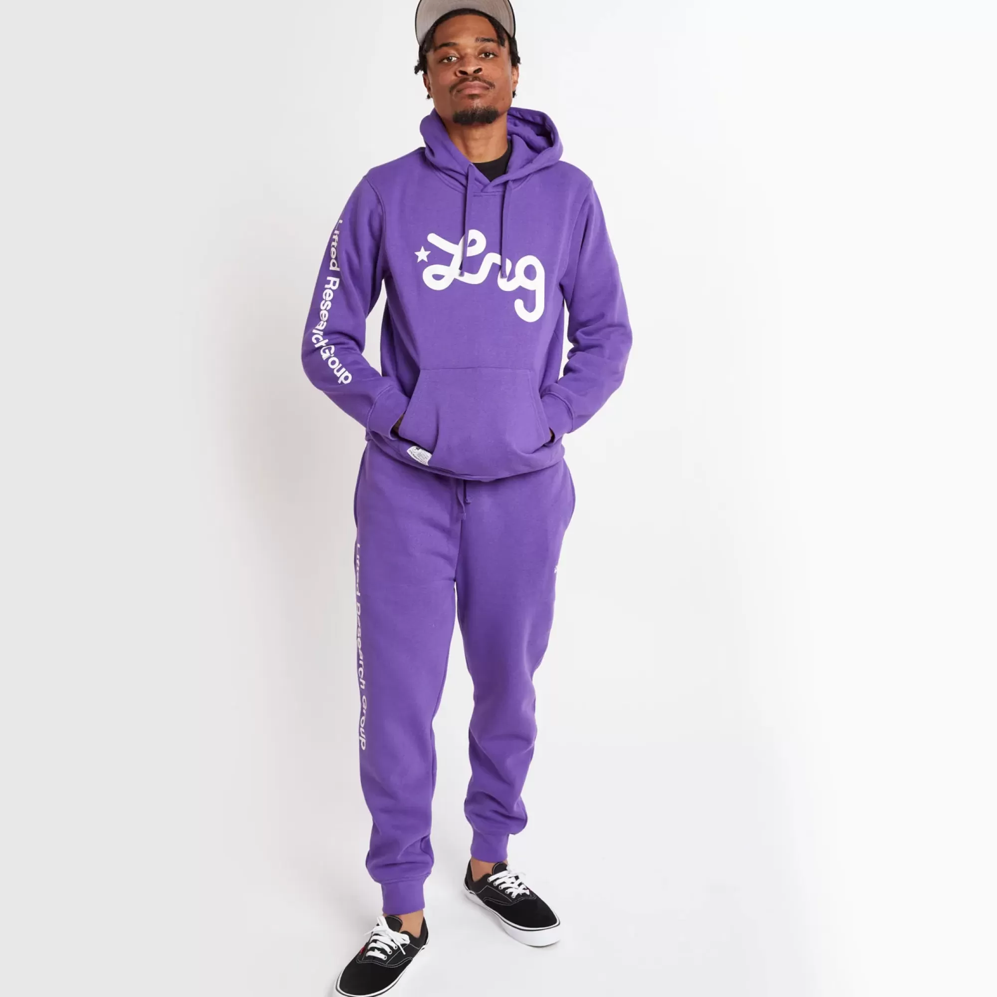 Pants-LRG Lifted Script Jogger Sweatpants Purple