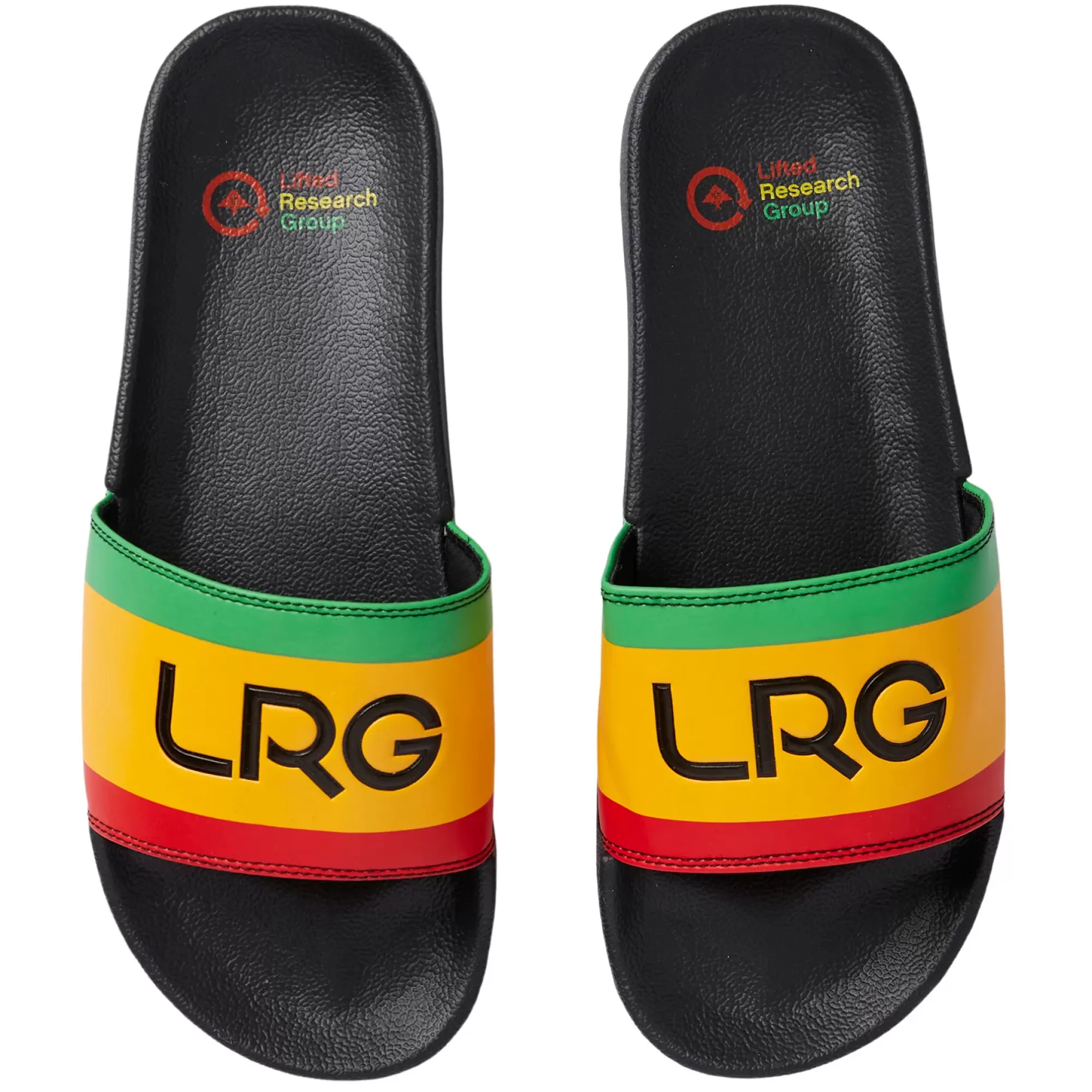 Slides-LRG Rasta Stripe Slide Sandals Multi