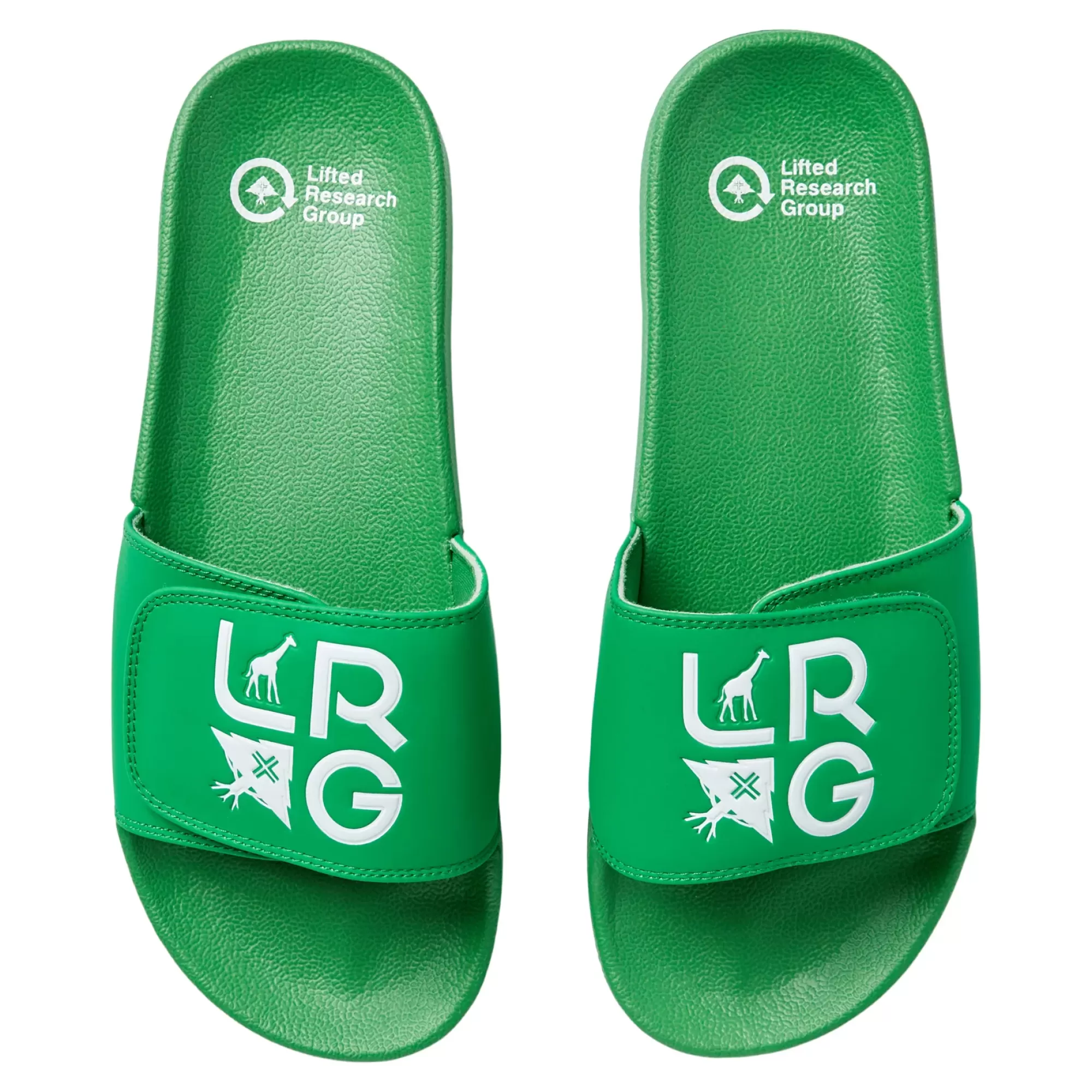 Slides-LRG Stacked Logo Slide Sandals Green