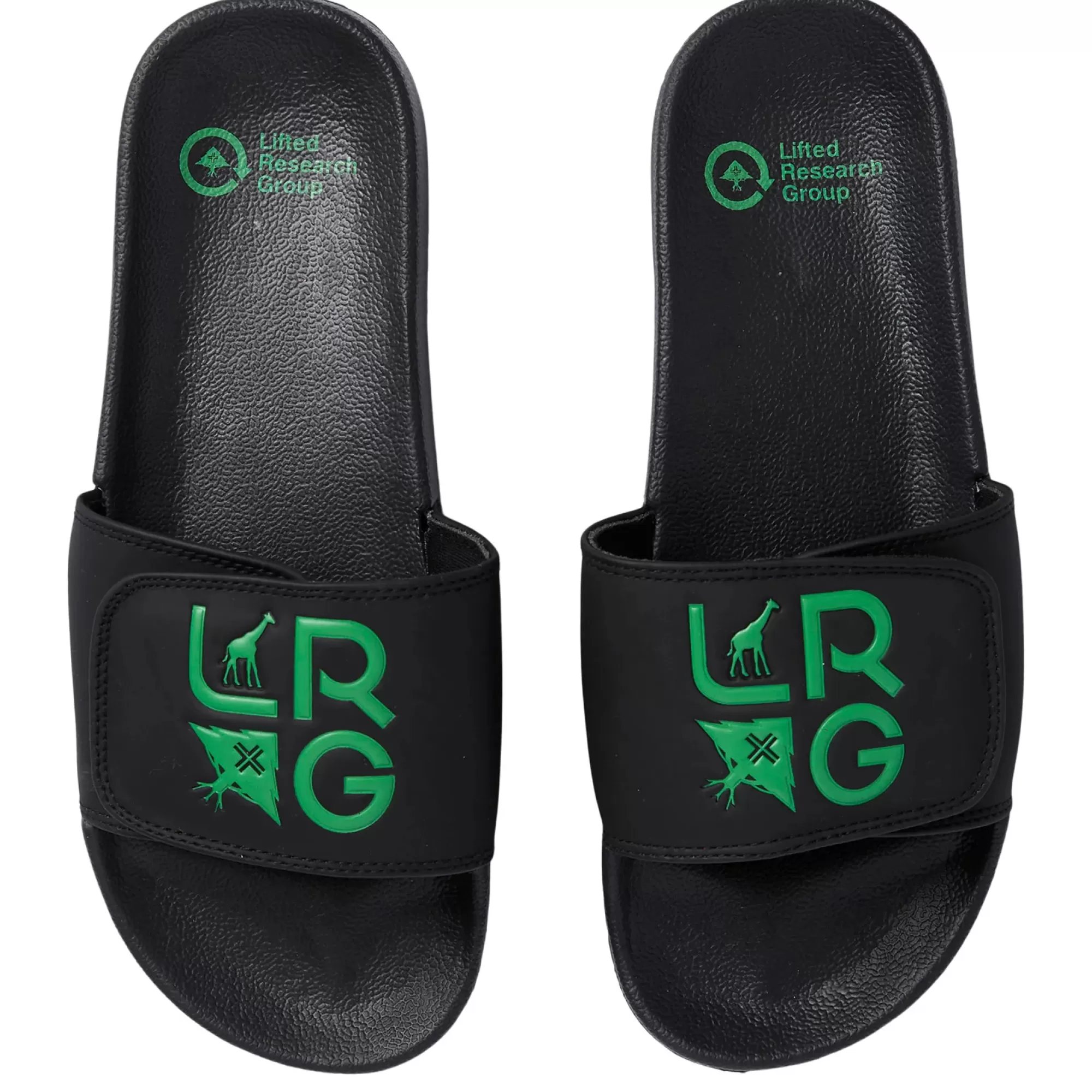 Slides-LRG Stacked Logo Slide Sandals Black